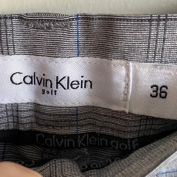 Calvin Klein Golf Men's Gray Checker Pattern Golf Shorts Flat Front Size 36 - Picture 2 of 13